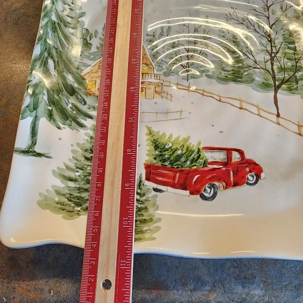 Maxcera SNOWVILLE Square Serving Dinner Plate 11